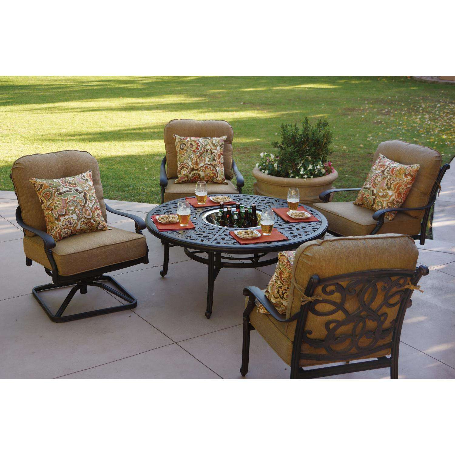 Darlee Santa Monica 5 Piece Aluminum Patio Fire Pit Set Darlee Santa Monica 5 Piece Aluminum, Darlee Santa Monica Patio Furniture